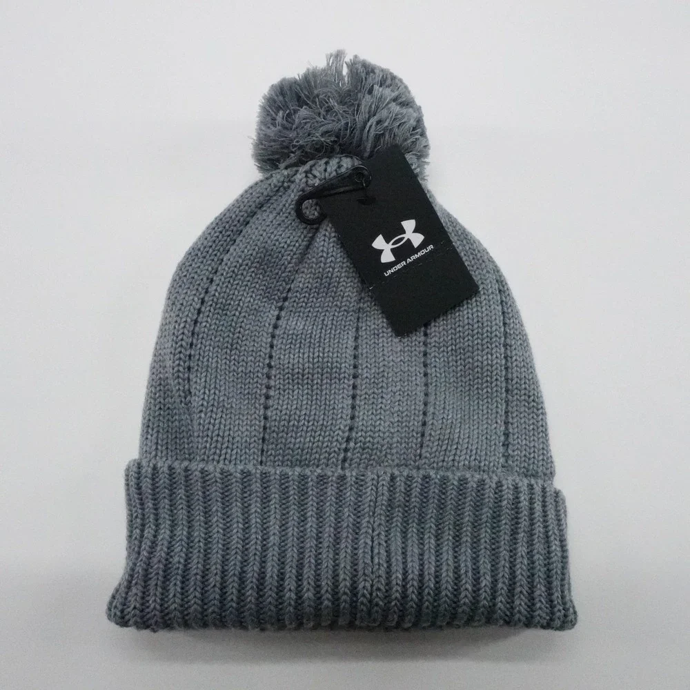 Under Armour Auburn Tigers Knit Beanie Pom Hat Gray‎ One Size Womens new